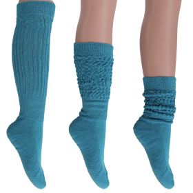 Premium Slouchy Scrunch Socks for Women Capri Blue Color (Package Quantity: 1 Pair)