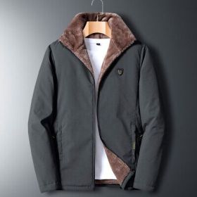 Aulemen Men Winter Jacket Windproof Warm Coat Men's Casual Men Autumn Brand Outwear New Fashion Outdoor Thick Fleece Jacket Man (Color: Gray, size: XXL(70-77.5Kg))