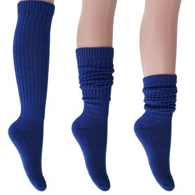 Royal Blue Slouch Socks for Women Cotton Sleep Slouchy Knee High Socks (Package Quantity: 2 Pair)